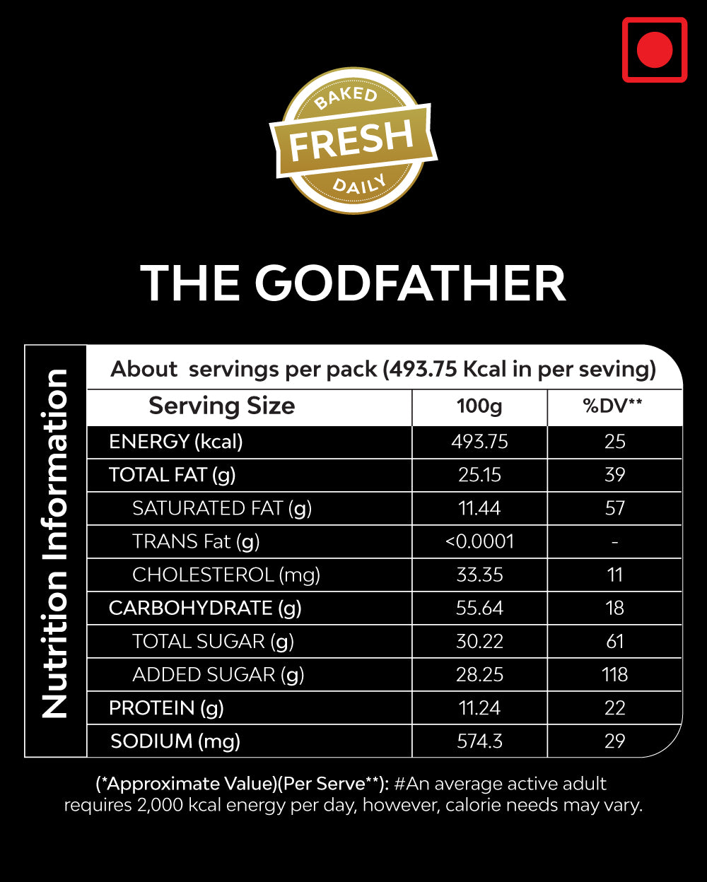 The Godfather (Reese’s Peanut Butter Cup & Chocolate Chip) - 100gm