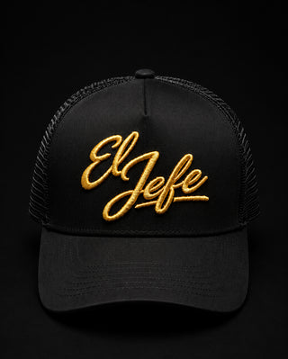 El Jefe Black Trucker Cap – Premium Unisex Cartel Cap for True Bosses