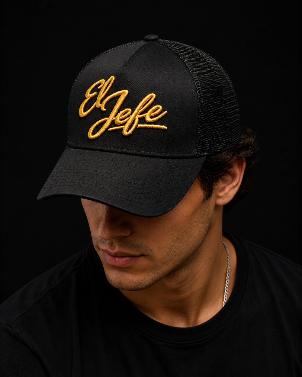 El Jefe Black Trucker Cap (Premium Unisex Cartel Cap for True Bosses)
