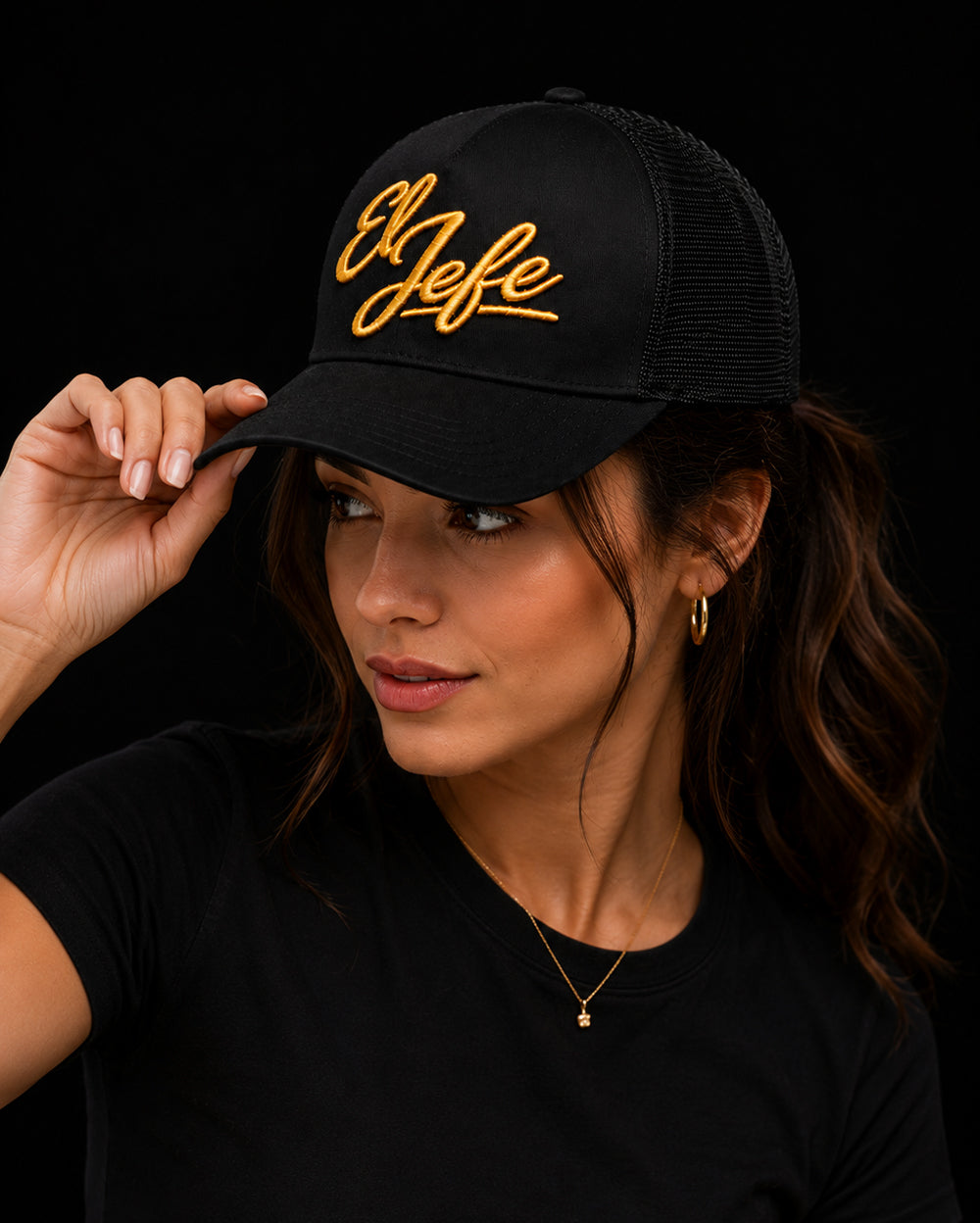 El Jefe Black Trucker Cap (Premium Unisex Cartel Cap for True Bosses)