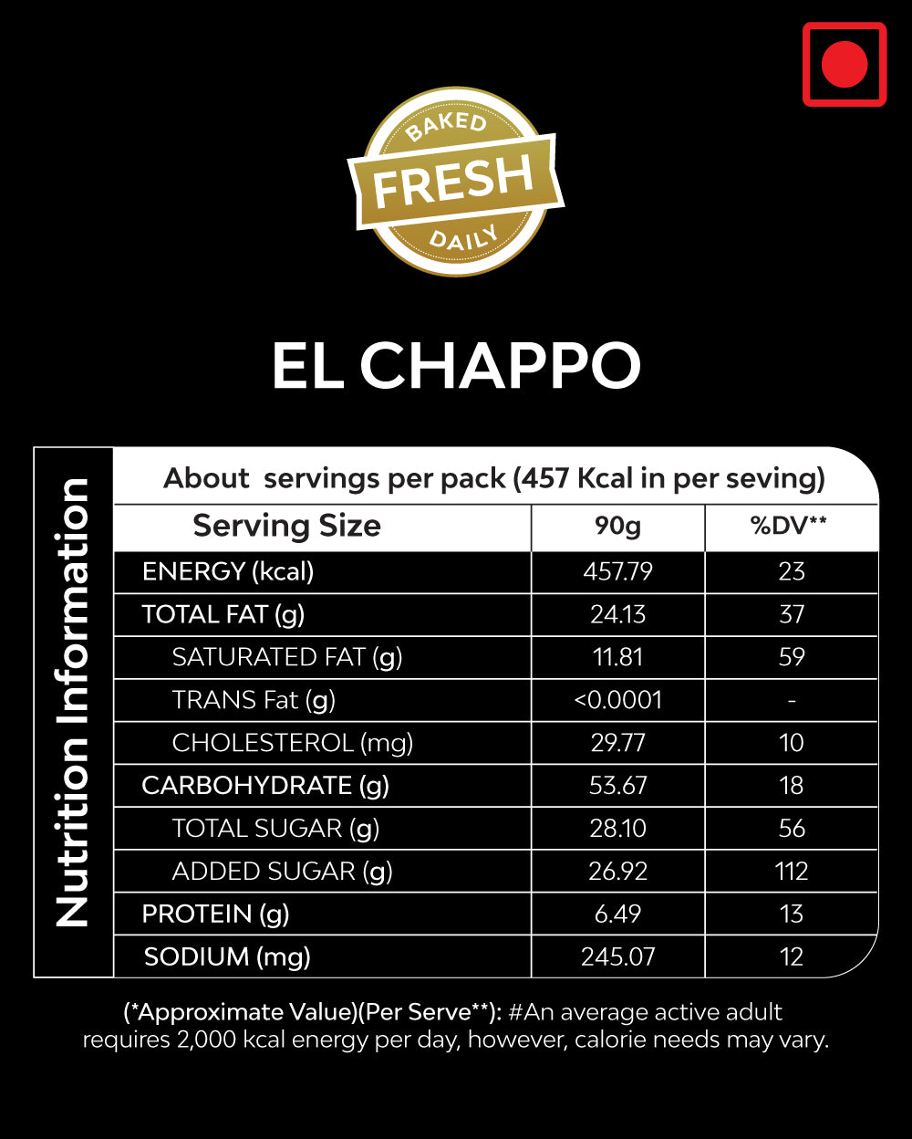 El Chappo (Lotus Biscoff & White Chocolate) - 100gm